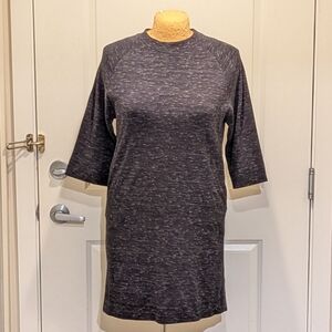 EUC Oak + Fort XL Marled Grey Knit Stretch Cotton Dress with Pockets